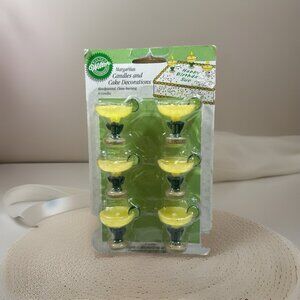 6 Wilton Margarita Glasses Shaped Candles 2811-9343, 2009 Sealed package Nos